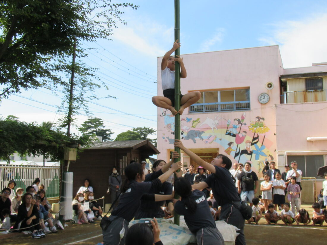 2023運動会 5歳児、竹登り 「天までとどけ!」